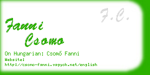 fanni csomo business card